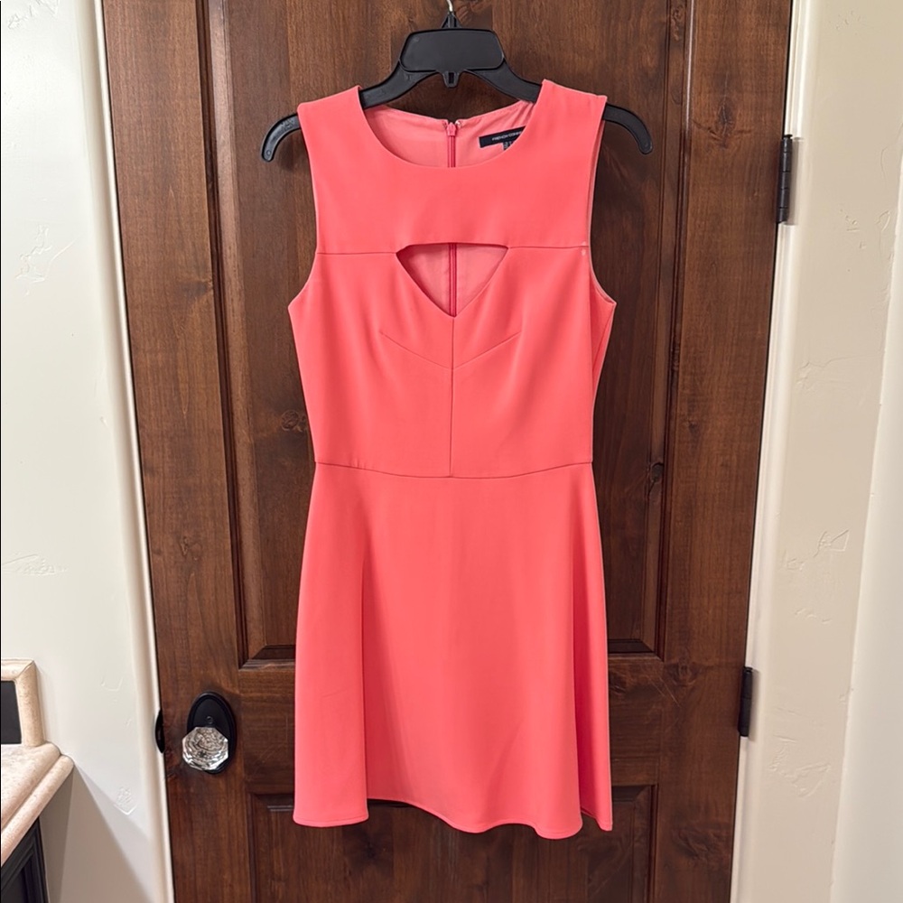 French Connection Orange Pink Sleeveless Mini Dress